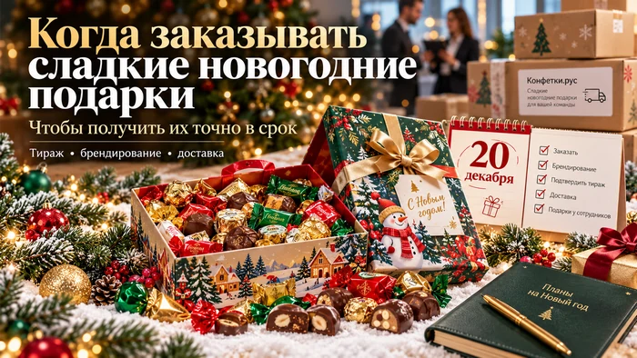 Когда заказывать сладкие новогодние подарки, чтобы получить их точно в...